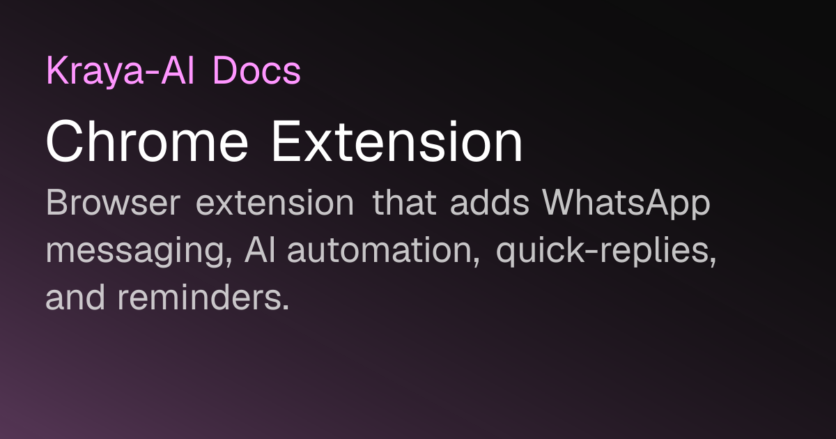 Chrome Extension — Kraya-AI Docs